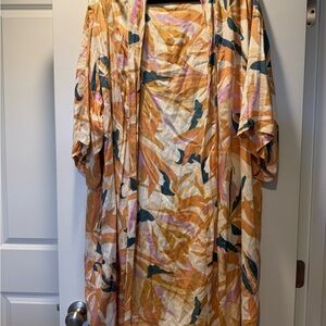 Cost Plus World Market Multicolor Abstract Kimono